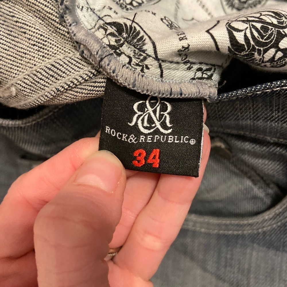 Rock & Republic Mens Rock & Roll Skull Size 34 Jeans - Picture 7 of 11